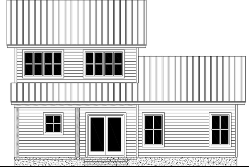 Rear Elevation for House Plan #214181