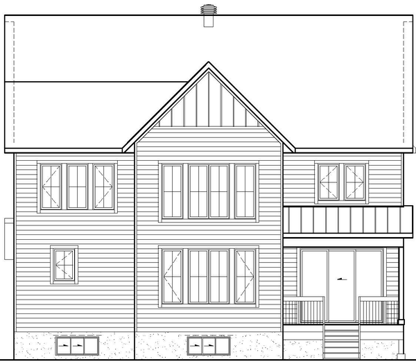 Rear Elevation for House Plan #179372