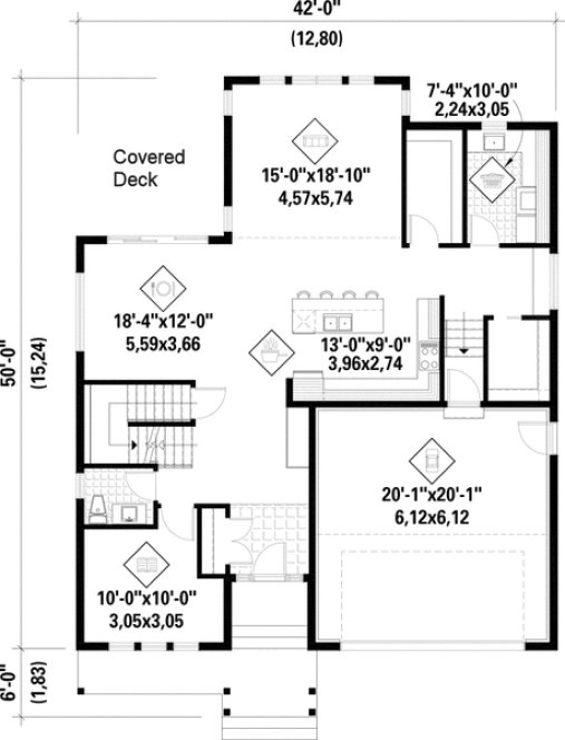 Main Floor Plan for House Plan #179372
