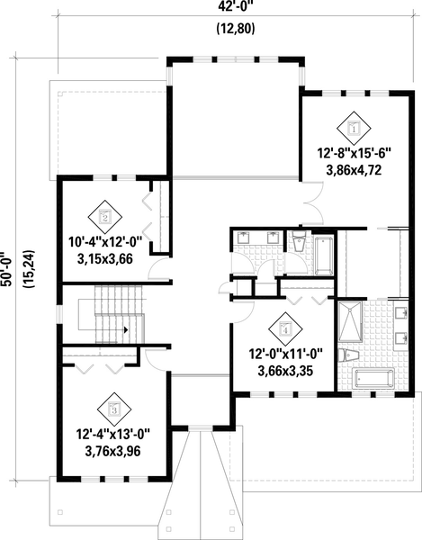 Second Floor Plan for House Plan #179372