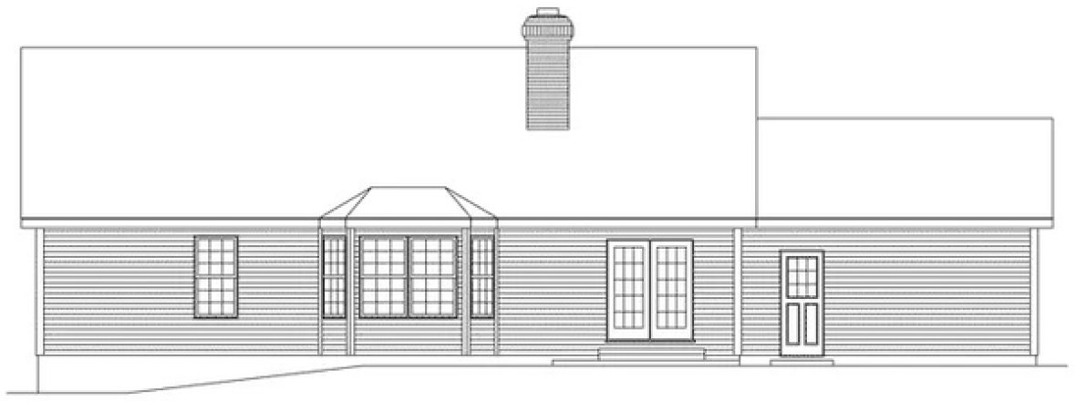 Rear Elevation for House Plan #635061