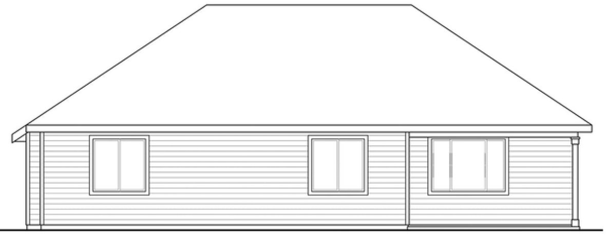 Rear Elevation for House Plan #345061