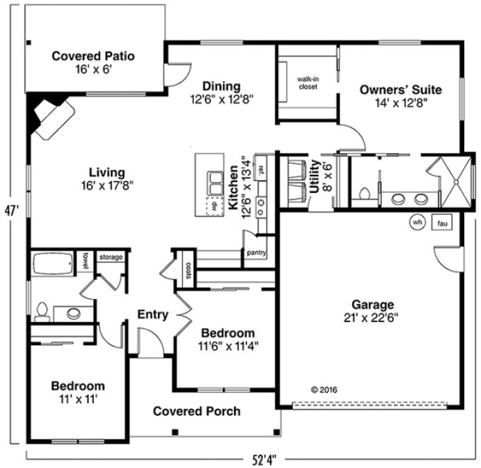 Main Floor Plan for House Plan #345061
