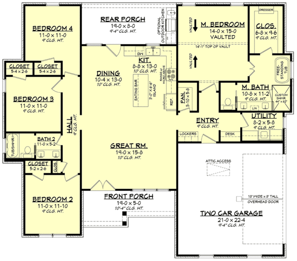 Main Floor Plan for House Plan #300081