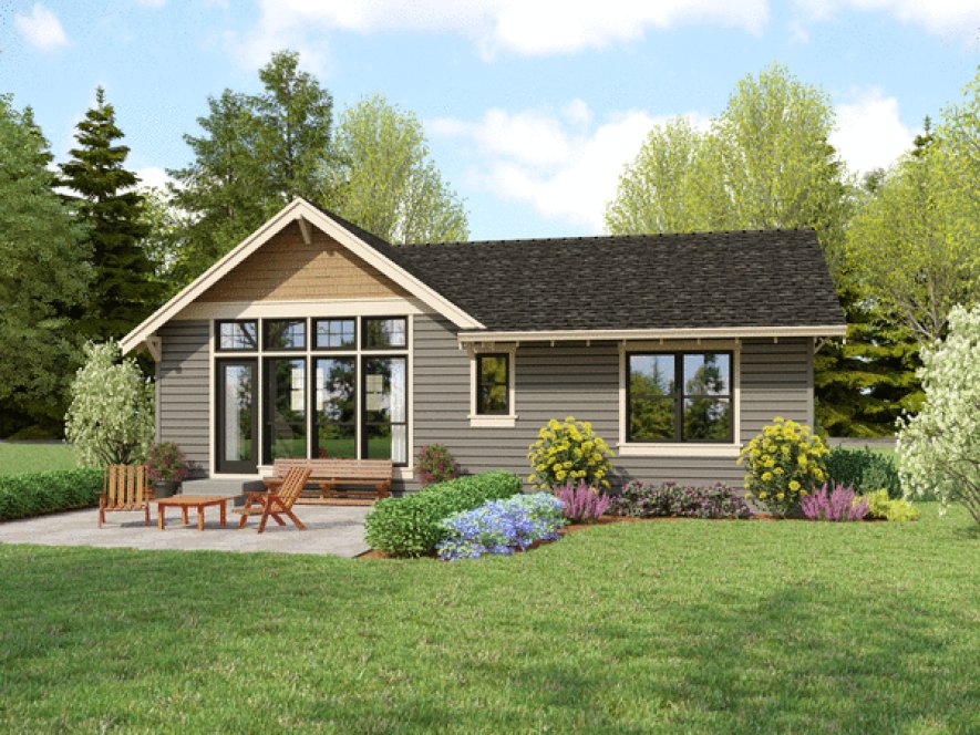 Rear Elevation for House Plan #320401