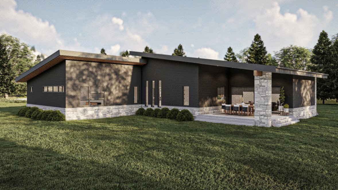 Rear Elevation for House Plan #704062