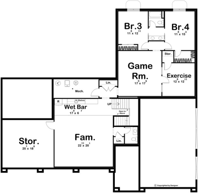 Basement Plan for House Plan #704062