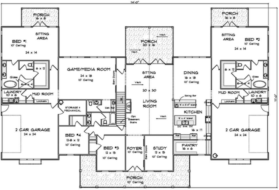 Main Floor Plan for House Plan #242594