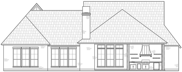 Rear Elevation for House Plan #908672