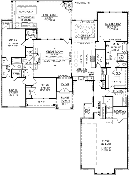 Main Floor Plan for House Plan #908672