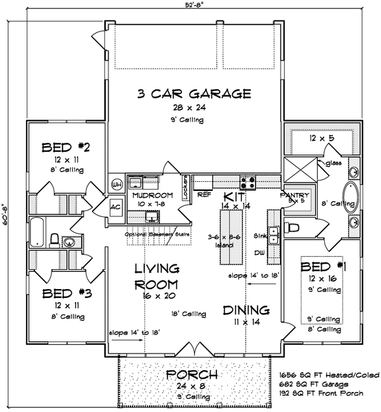 Main Floor Plan for House Plan #246561