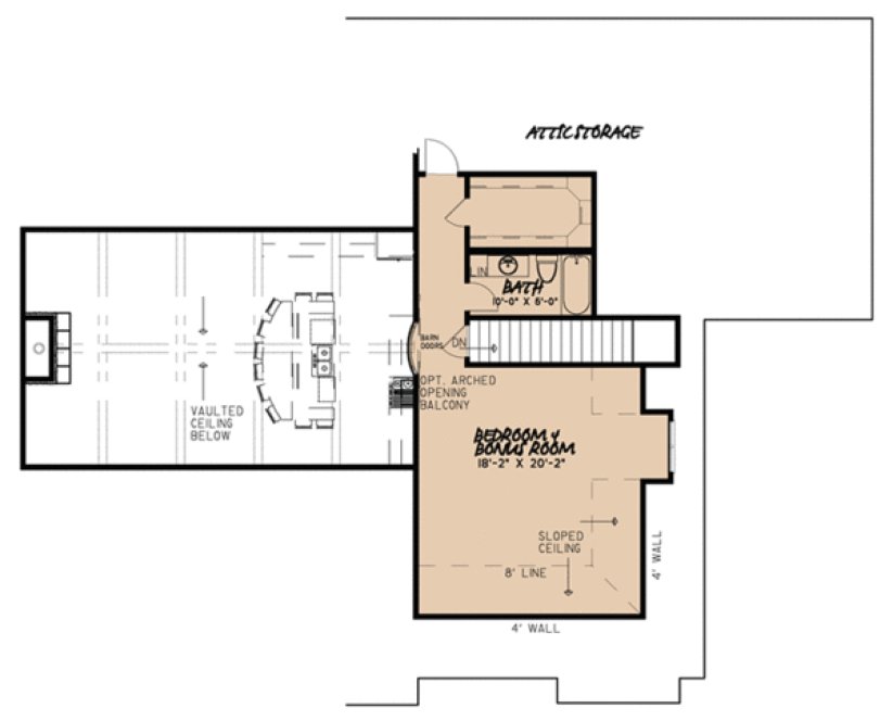 Attic Plan for House Plan #310142