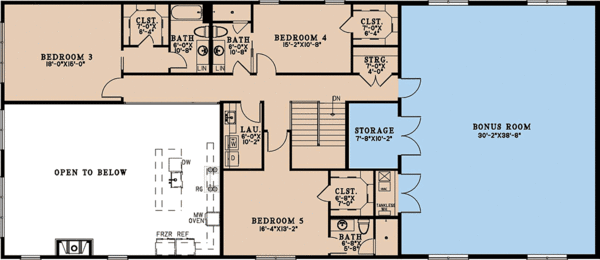 Second Floor Plan for House Plan #319773