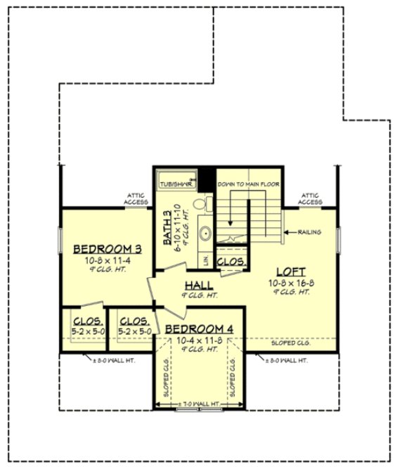 Second Floor Plan for House Plan #305322