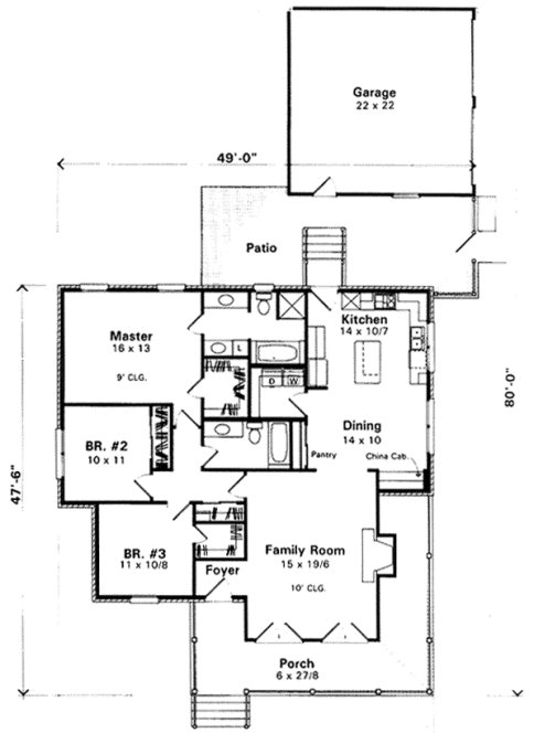 Main Floor Plan for House Plan #117051