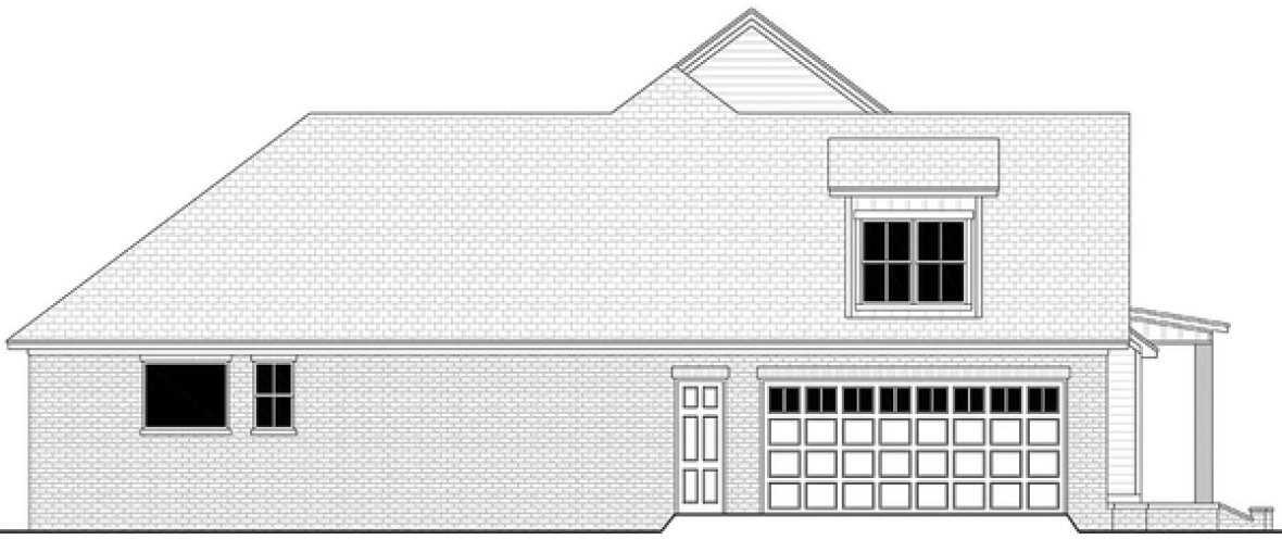 Left Elevation for House Plan #304932