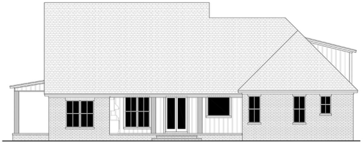 Rear Elevation for House Plan #304932