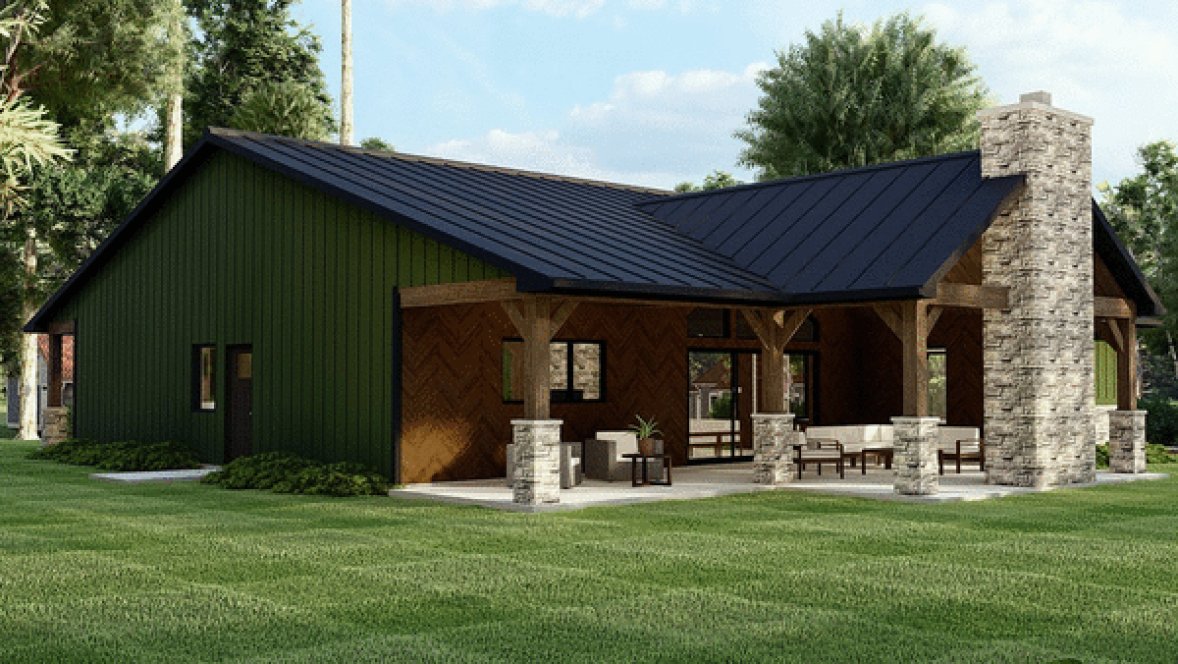 Rear Elevation for House Plan #750302