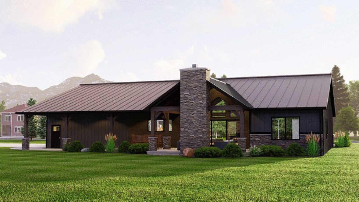 Rear Elevation for House Plan #751302