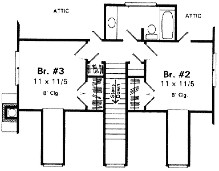 Second Floor Plan for House Plan #113451