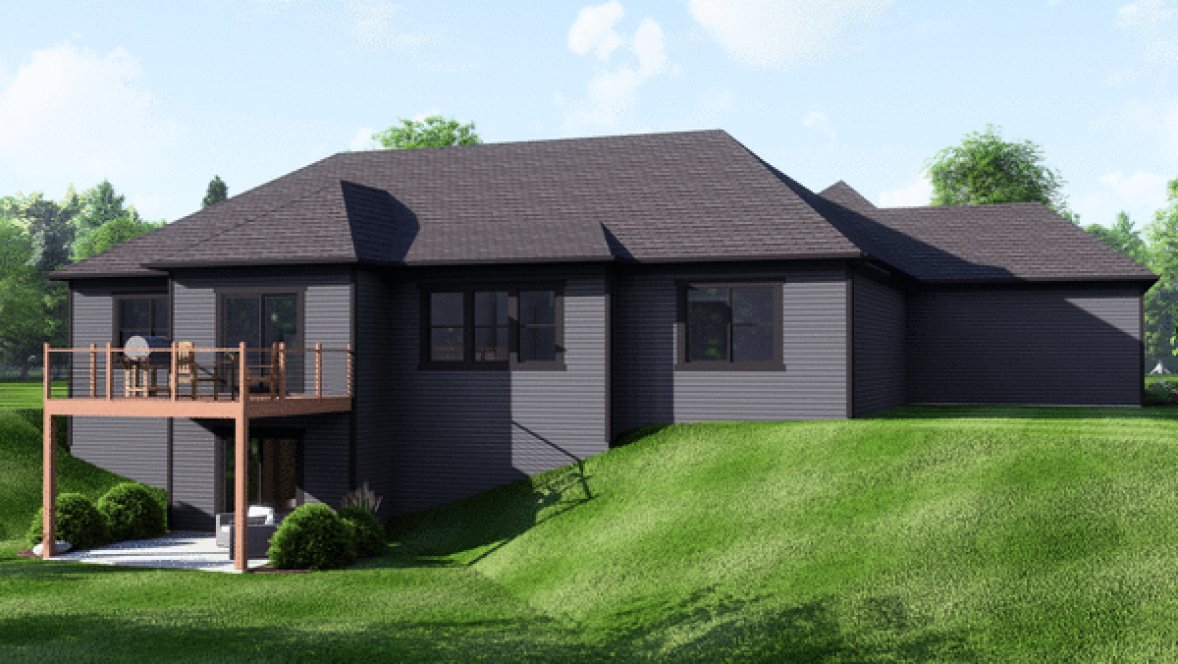 Rear Elevation for House Plan #758712