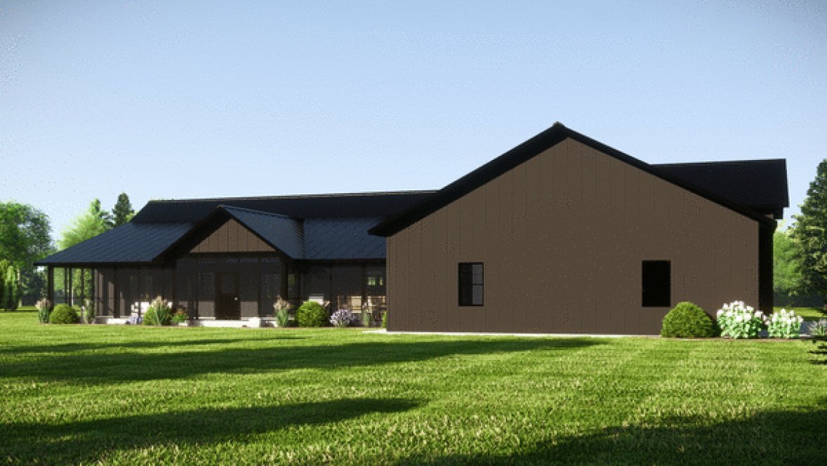 Rear Elevation for House Plan #756102