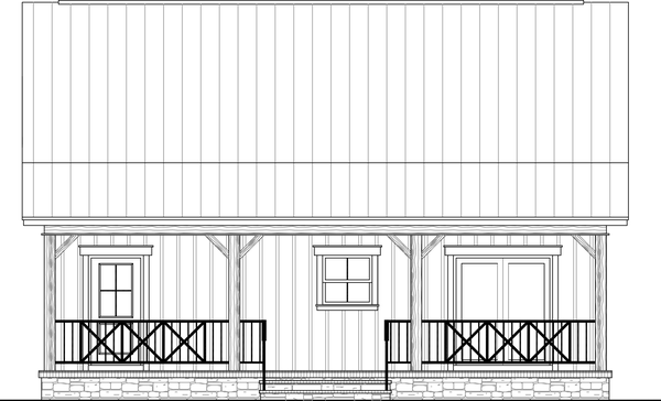 Rear Elevation for House Plan #210201