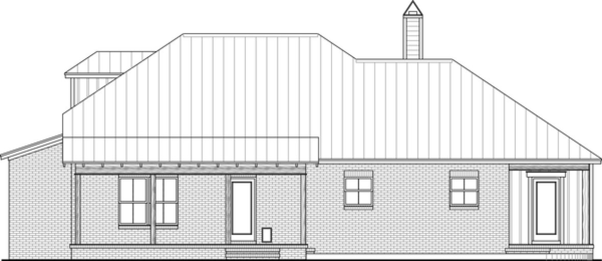 Rear Elevation for House Plan #216091