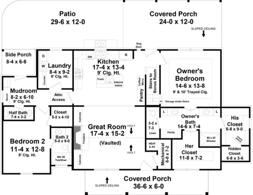 Main Floor Plan for House Plan #216091