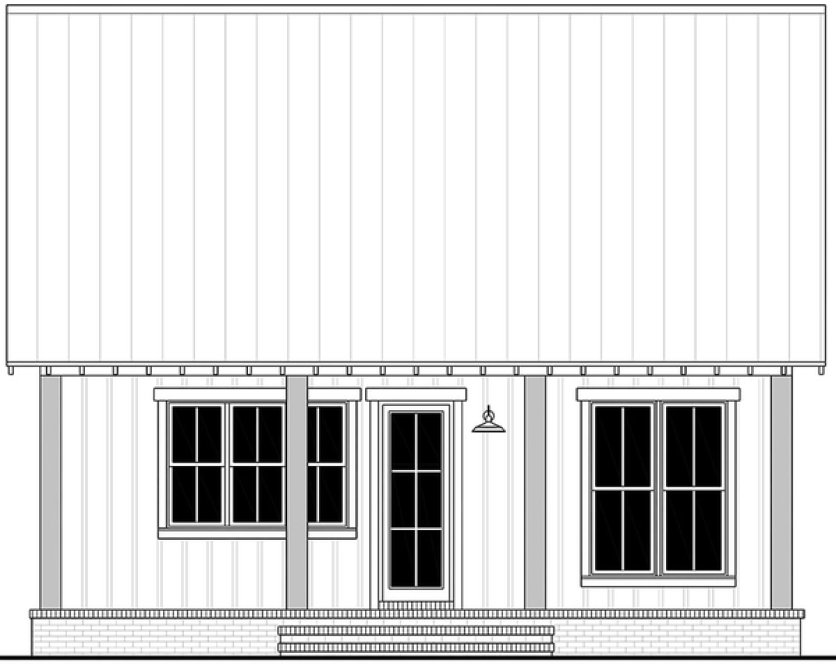 Rear Elevation for House Plan #304601