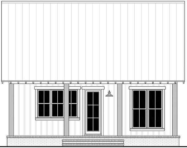 Rear Elevation for House Plan #304601