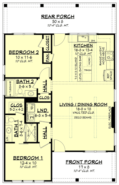 Main Floor Plan for House Plan #304601