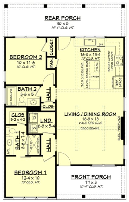 Main Floor Plan for House Plan #304601