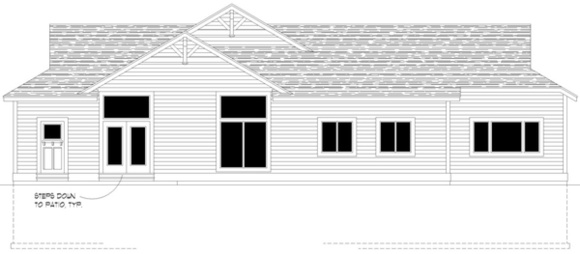 Rear Elevation for House Plan #801793