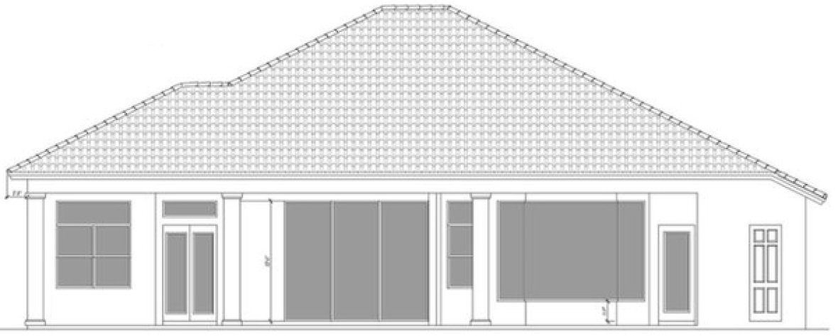 Rear Elevation for House Plan #778782