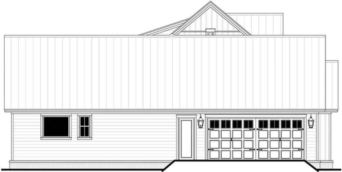 Left Elevation for House Plan #302932