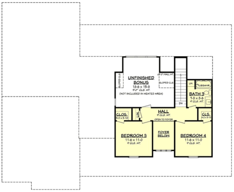 Second Floor Plan for House Plan #302932