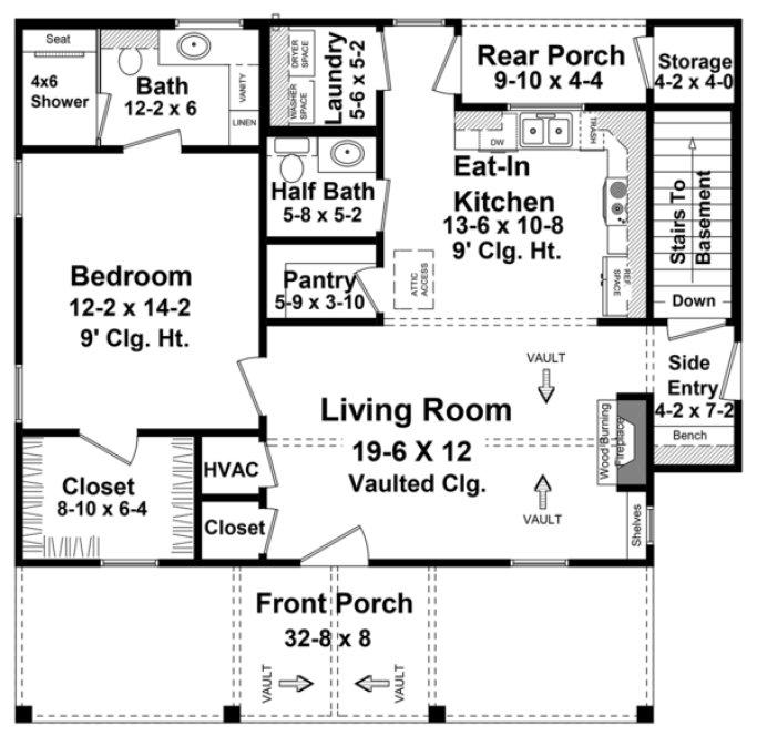 Main Floor Plan for House Plan #214090