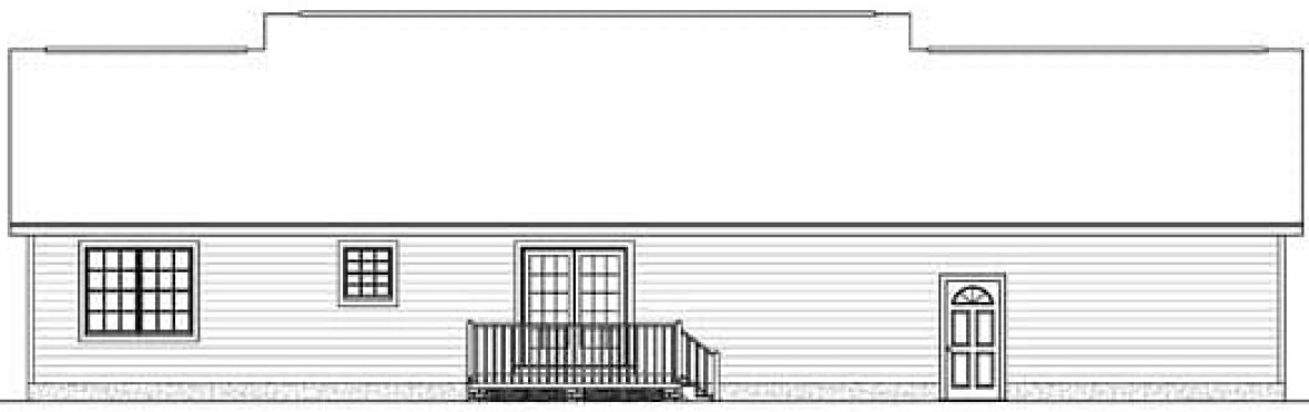 Rear Elevation for House Plan #744231