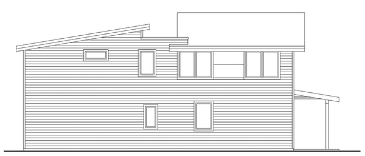 Rear Elevation for House Plan #345432