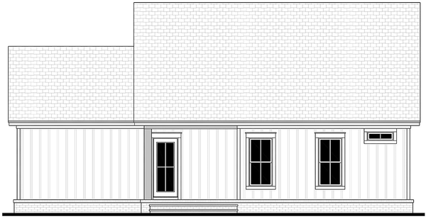 Rear Elevation for House Plan #306990