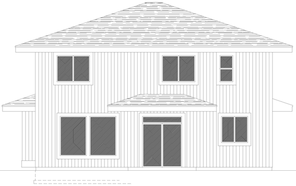 Rear Elevation for House Plan #806012