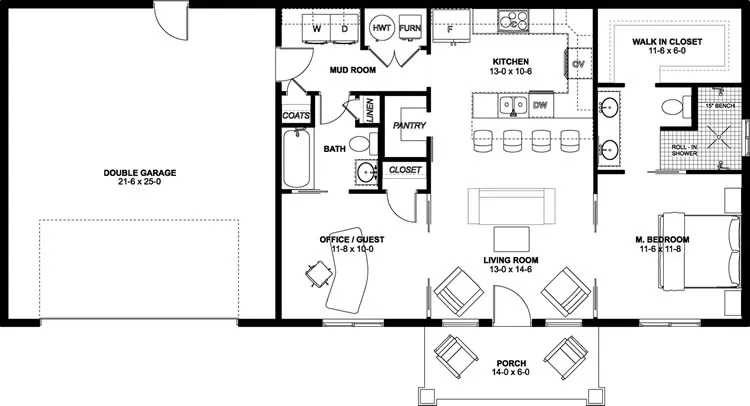 Main Floor Plan for House Plan #580989