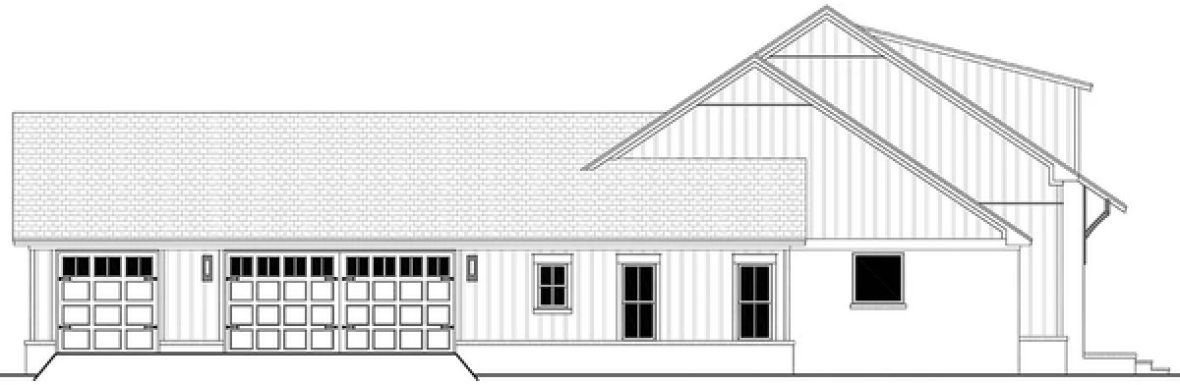 Left Elevation for House Plan #300872