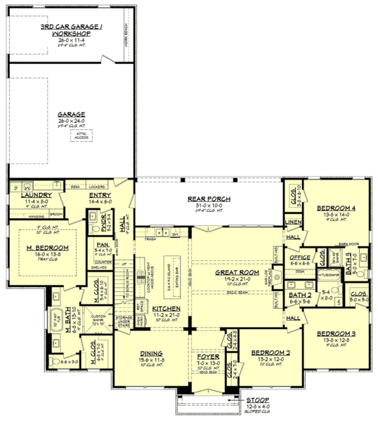 Main Floor Plan for House Plan #300872