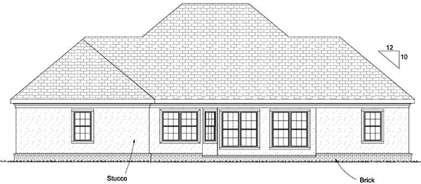 Rear Elevation for House Plan #245902