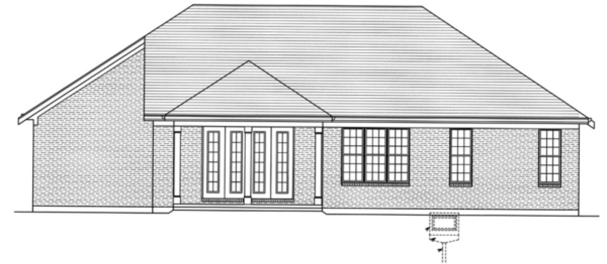 Rear Elevation for House Plan #536171