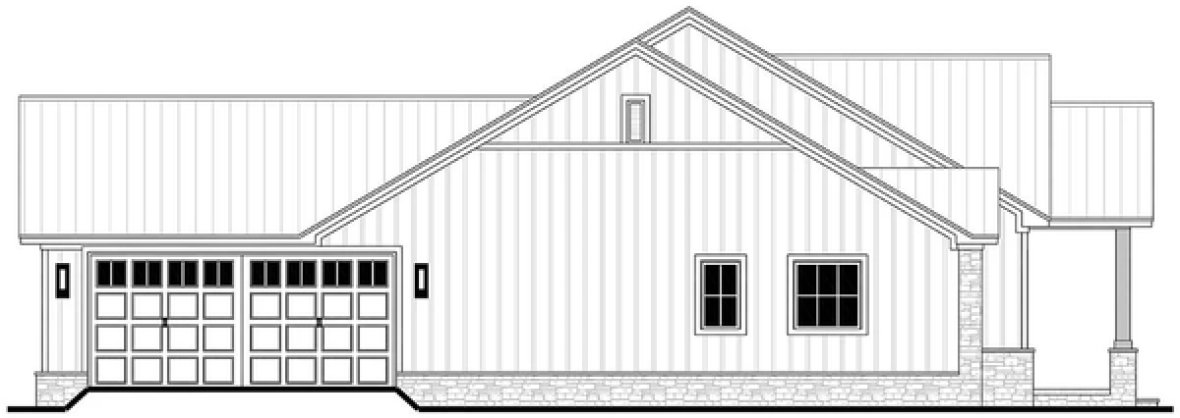 Left Elevation for House Plan #305602