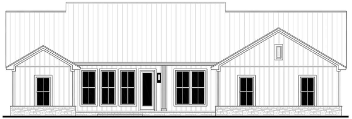 Rear Elevation for House Plan #305602