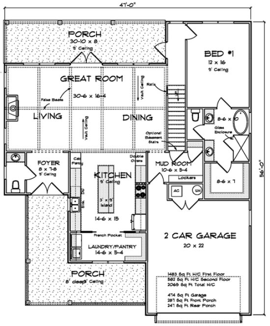 Main Floor Plan for House Plan #245602